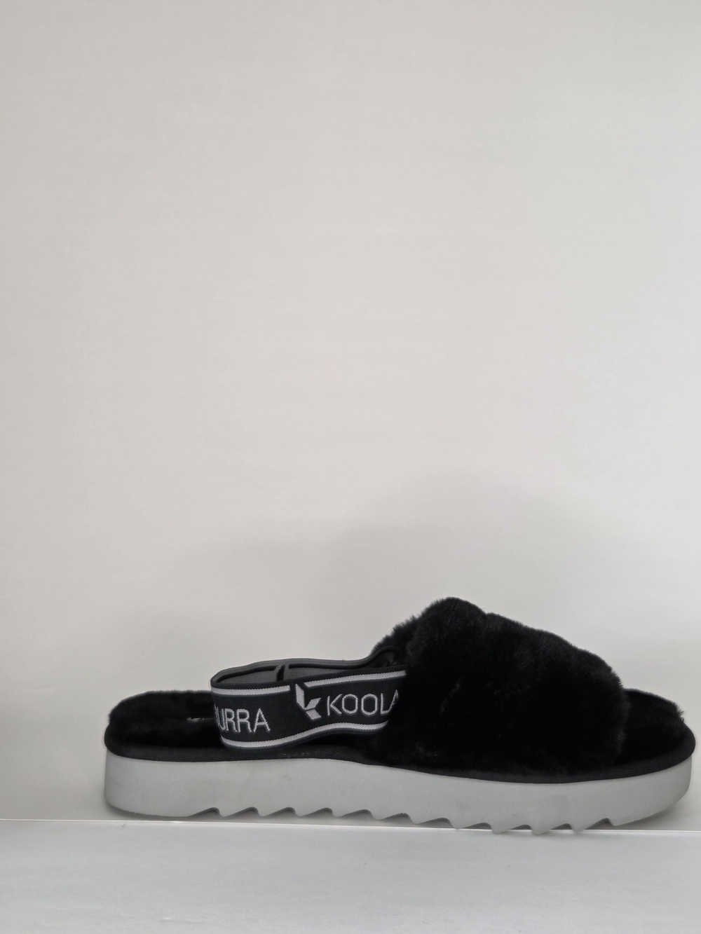 Koolaburra by UGG Black Faux-Fur Slide Sandals